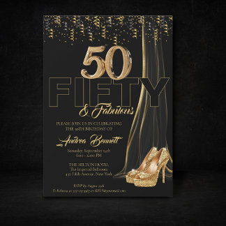 Gold High Heels Elegant Black 50 Fantastischer Geb Einladung
