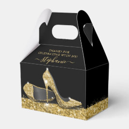 Gold High Heels Eleganter Black Glitzer Vielen Dan Geschenkschachtel