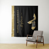 Gold High Heels Geburtstag Hintergrund Wandteppich (Beispiel)