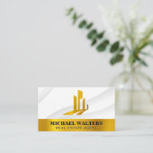 Gold High Riser Gebäude | Lux Real Anwesen Visitenkarte (Stehend Vorderseite)