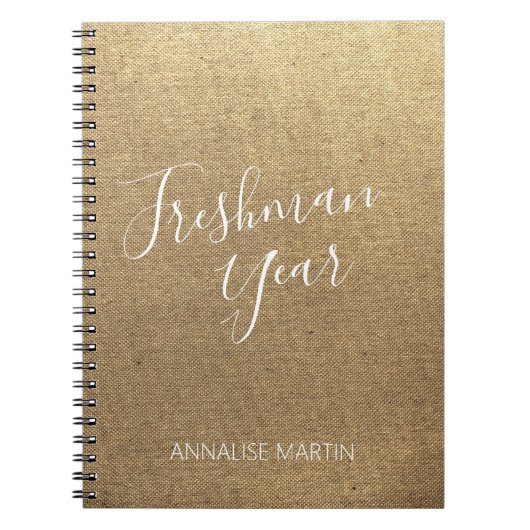 Gold High School Freshman Jahr für Ihren Namen Notizblock (Vorderseite)