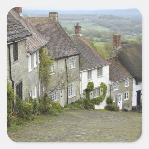 Gold Hill, Shaftesbury, Dorset, England, Vereinigt Quadratischer Aufkleber