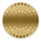 Gold Hintergrund mit Gold Dots Circle Keramikknauf (Vorderseite)