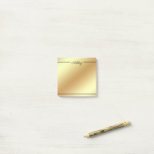 Gold-Hintergrund Post-it Klebezettel (Auf Schreibtisch)