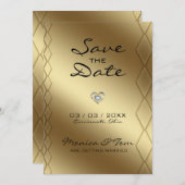 Gold Hintergrund Save The Date (Vorne/Hinten)