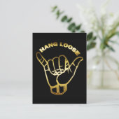 GOLD HINTERLOOSE SIGN POSTKARTE (Stehend Vorderseite)