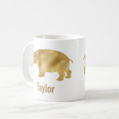 Gold Hippo Name Kaffeetasse (Vorderseite Links)