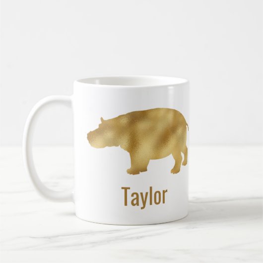 Gold Hippo Name Kaffeetasse (Links)