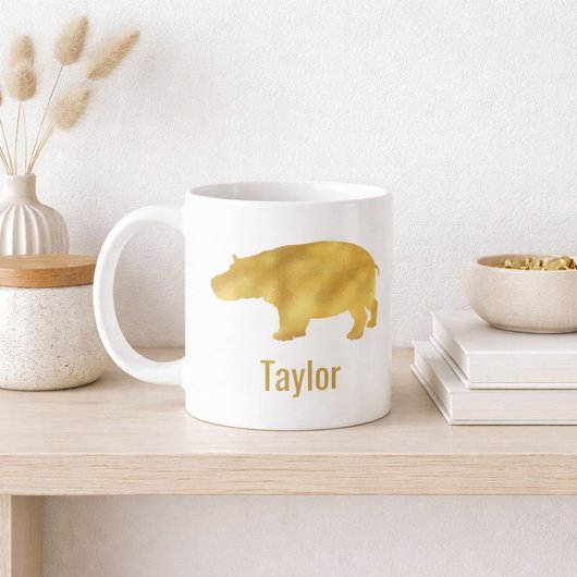 Gold Hippo Name Kaffeetasse