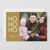 Gold "HO HO HO" Fotocollage Weihnachten (Vorderseite)
