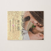 Gold-Hochzeit speichert das Datum der Einladung Puzzle (Horizontal)