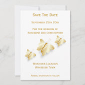Gold Hochzeit speichert die Datumskartenschmetterl Save The Date (Vorderseite)