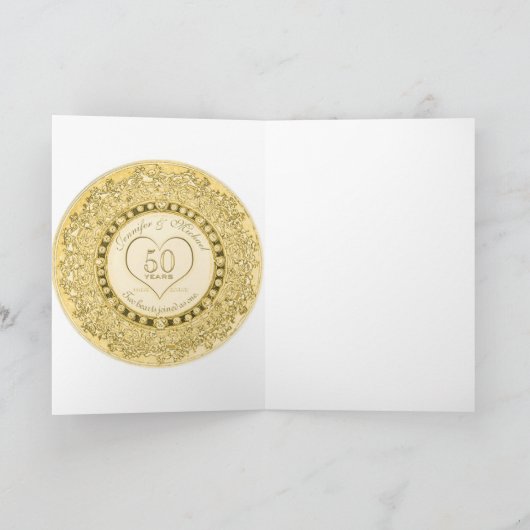 Gold Hochzeit zum 50. Jubiläum Gold Karte (Innenseite)