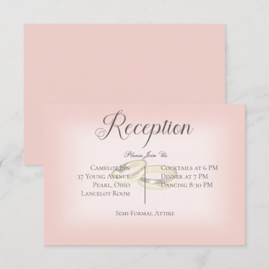 Gold Hochzeiten auf Blue Wedding Reception Begleitkarte (Vorne/Hinten)