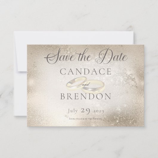 Gold-Hochzeitspiele auf Gold-Save the Date-Karte Save The Date (Vorderseite)