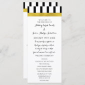 Gold-Hochzeitsprogramm für Schwarz und Weiß Streif Programm (Vorne/Hinten)