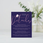 Gold-Hochzeitsprogramme für Navy Blue Rose (Stehend Vorderseite)