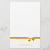 Gold Hochzeitssandalen mit Gold Ribbon Briefpapier (Rückseite)