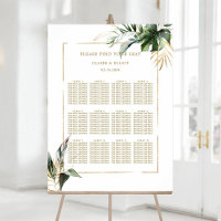 Gold-Hochzeitstabelle für tropische Foliage