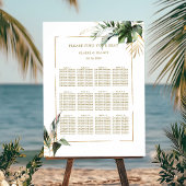 Gold-Hochzeitstabelle für tropische Foliage Poster