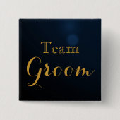 Gold Hochzeitsteam Bräutigam Button (Vorderseite)