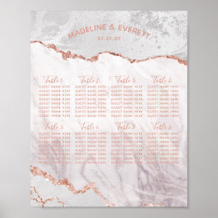 Gold Hochzeitstisch für Weiß und Rose Poster