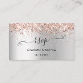 Gold Hochzeitswebsite für Silberne Rose UAWG QR-Co Begleitkarte (Vorderseite)