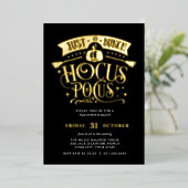 GOLD HOCUS POCUS Halloween Bash Party Foil Folieneinladung (Stehend vorne)