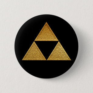 Gold Hojo Mitsu Uroko Kamon Button