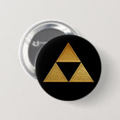Gold Hojo Mitsu Uroko Kamon Button (Vorne & Hinten)