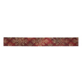 Gold Holiday Christmas Metallic Damask Elegante Satinband (Vorderseite)