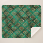 Gold Holiday Christmas Metallic Damask Elegante Sherpadecke (Vorderseite (Horizontal))