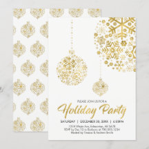 Gold Holiday / Christmas Party Einladung Card