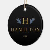 Gold Holiday Monogram New Foto Ornament (Links)