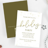Gold Holiday Party Calligraphy Custom Einladung