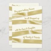 Gold Holiday Trimming Foto Gruß Feiertagskarte (Vorne/Hinten)