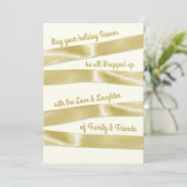 Gold Holiday Trimming Foto Gruß Feiertagskarte (Stehend Vorderseite)