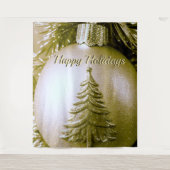 Gold Holiday Weihnachtsball Hintergrund Wandteppich (Vorderseite)