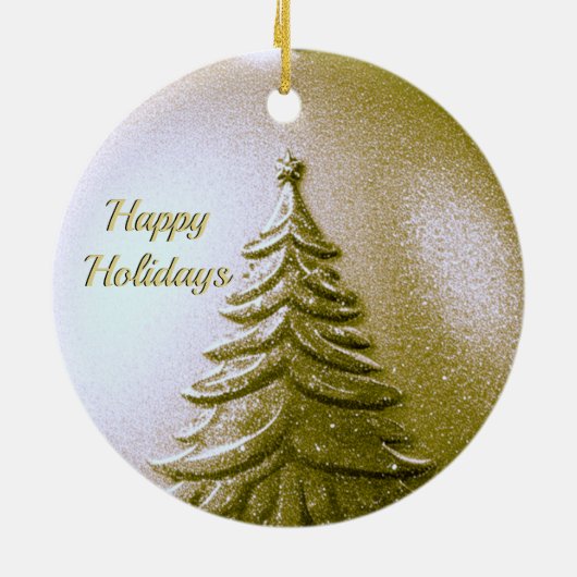 Gold Holiday Weihnachtsball Ornament (Hinten)