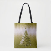 Gold Holiday Weihnachtsbaum Tote Tasche (Vorderseite)