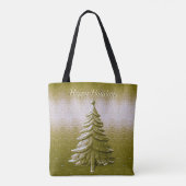 Gold Holiday Weihnachtsbaum Tote Tasche (Rückseite)