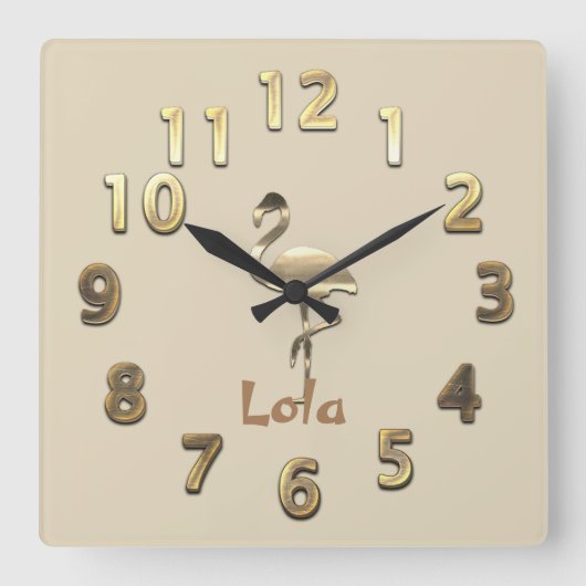 Gold Holidays Vibe Quadratische Wanduhr (Vorderseite)