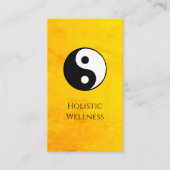 Gold Holistic Wellness Yang Symbol QR Code Visitenkarte (Vorderseite)