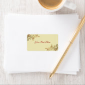 Gold Holly Blühe Weihnachtsanschrift Adressaufkleber (Insitu)