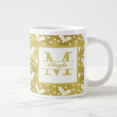 Gold Holly Botanical Monogram Christmas Jumbo-Tasse (Rechts)