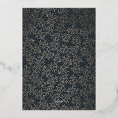 Gold Holly Christmas Foto Folien Feiertagskarte (Rückseite)