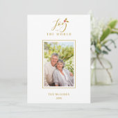 Gold Holly Minimalistisch Chic Weihnachtsfamilie (Stehend Vorderseite)