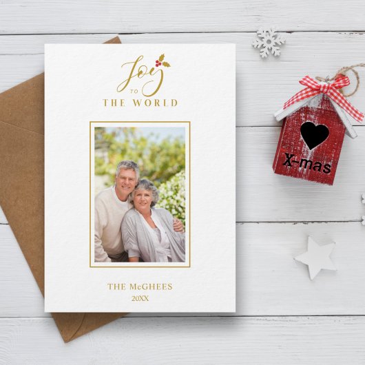 Gold Holly Minimalistisch Chic Weihnachtsfamilie