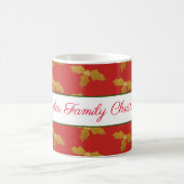 Gold Holly on Red Customizable Kaffeetasse (Mittel)