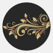 Gold Holly & Scroll Stickers (Vorderseite)